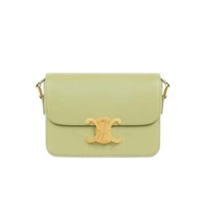 Celine Teen Triomphe Bag in Shiny Calfskin in Light Jade